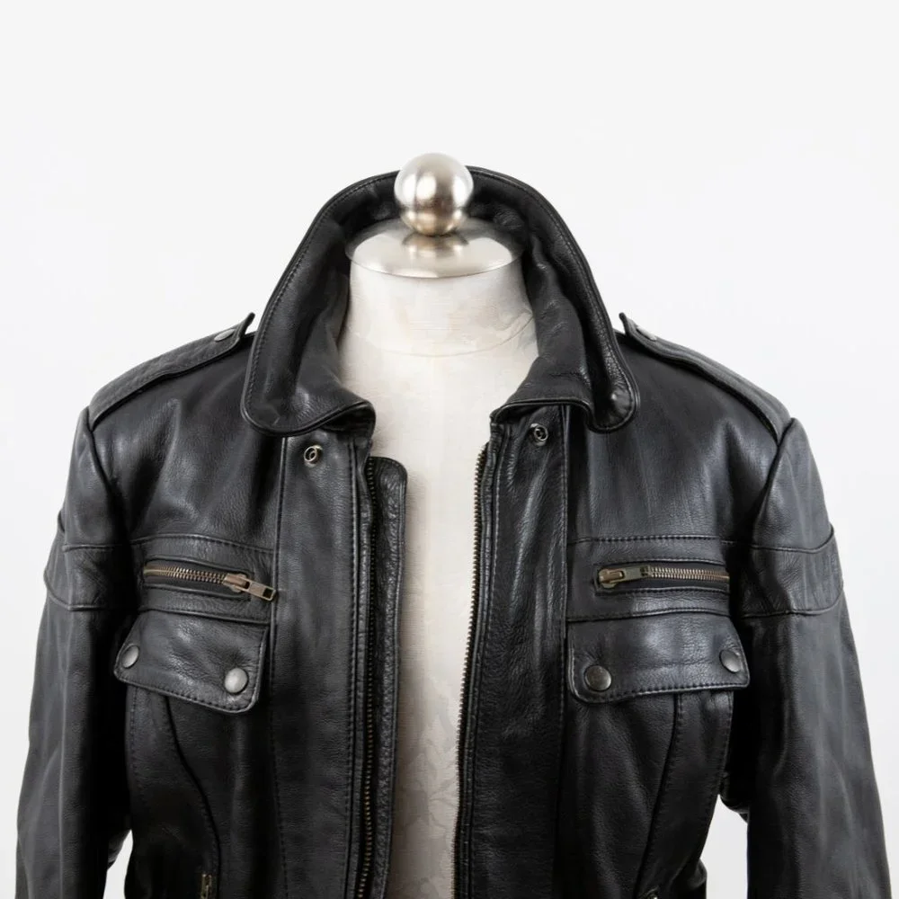 Vintage Harley Davidson Leather Biker Jacket Black - Picture 10 of 14